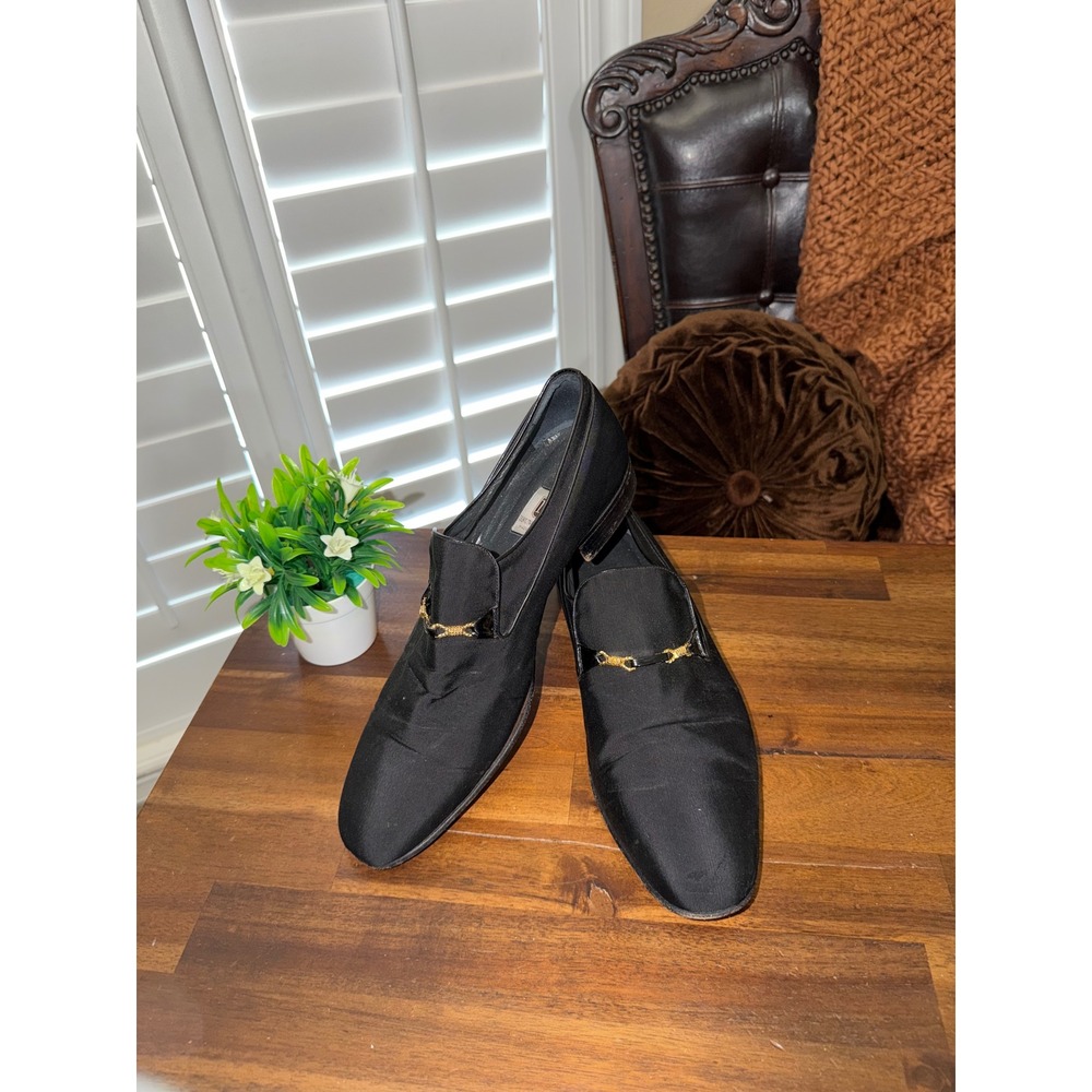 Bruno Magli Mens Black Fabric Horsebit Loafers Made in Italy Size 11 M